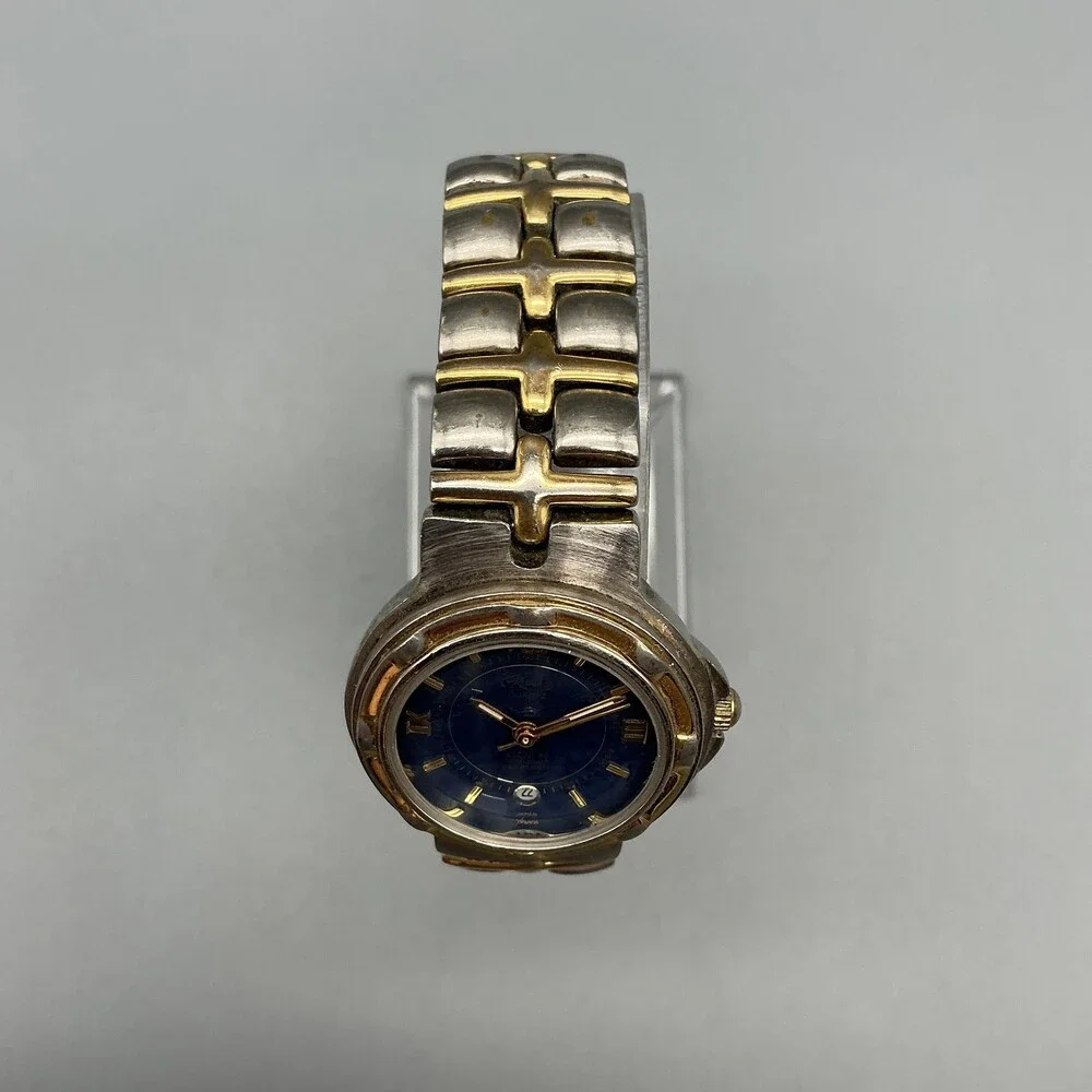 Croton Reliance Womens Watch 25mm Blue Dial Two Tone Bracelet New Battery 6.75